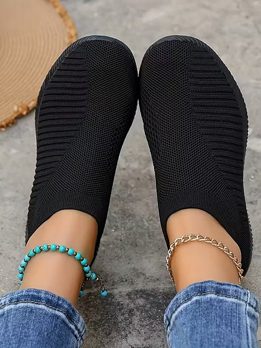 Zapatillas de punto para mujer, bajas transpirables sin cordones - Quierox - Tienda Online