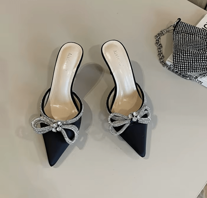 Zapatillas de tacón alto con diamantes de imitación para mujer, zapatos de boda y banquete - Quierox - Tienda Online
