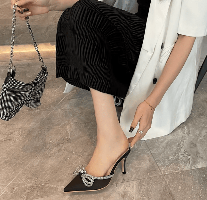 Zapatillas de tacón alto con diamantes de imitación para mujer, zapatos de boda y banquete - Quierox - Tienda Online