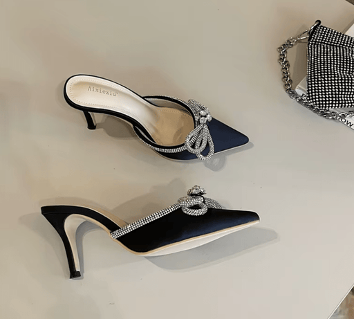 Zapatillas de tacón alto con diamantes de imitación para mujer, zapatos de boda y banquete - Quierox - Tienda Online