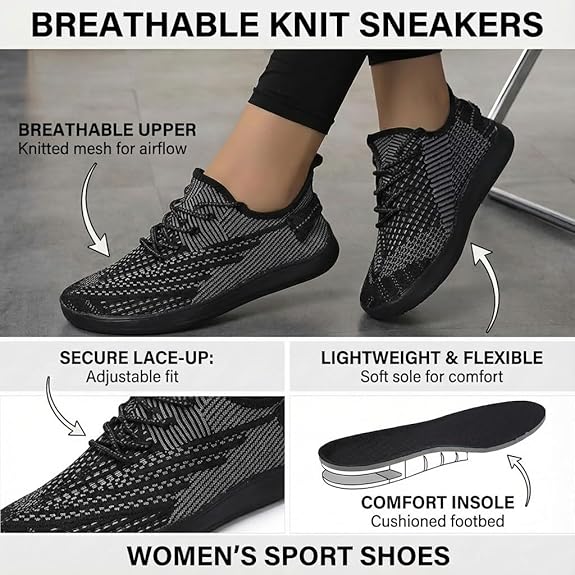 Zapatillas deportivas bajas de malla transpirable para mujer, con tacón plano y estampado de bloques de color - Quierox - Tienda Online
