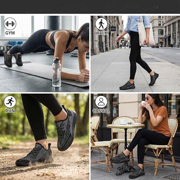 Zapatillas deportivas bajas de malla transpirable para mujer, con tacón plano y estampado de bloques de color - Quierox - Tienda Online