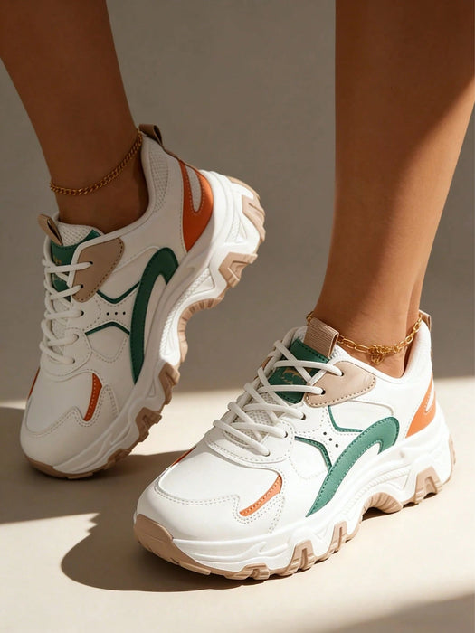 Zapatillas deportivas casuales de media caña para mujer en color blanco y azul claro - Quierox - Tienda Online