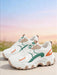 Zapatillas deportivas casuales de media caña para mujer en color blanco y azul claro - Quierox - Tienda Online