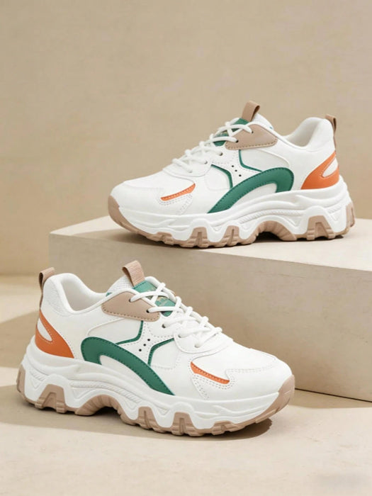 Zapatillas deportivas casuales de media caña para mujer en color blanco y azul claro - Quierox - Tienda Online