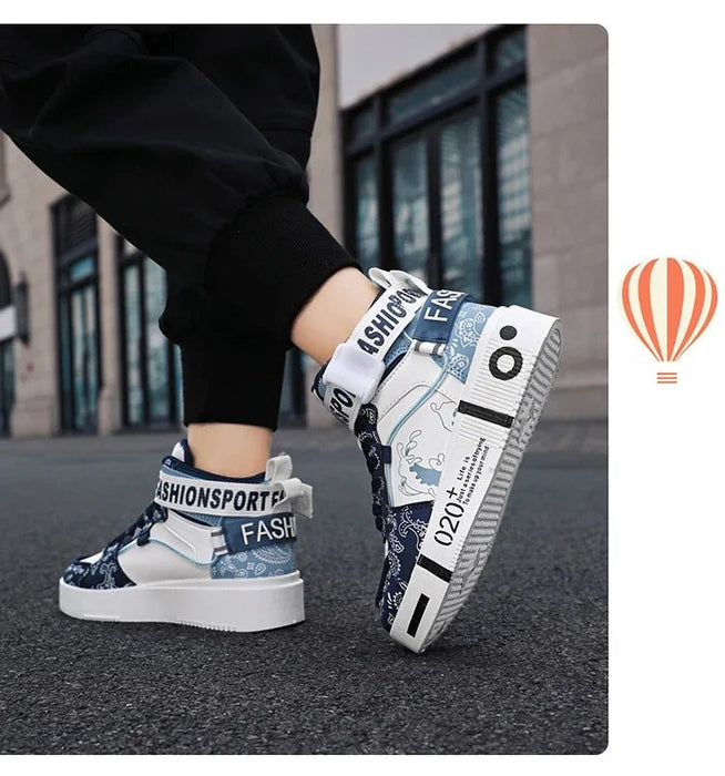 Zapatillas deportivas para hombre, estilo baloncesto de caña alta, cómodas para uso casual - Quierox - Tienda Online
