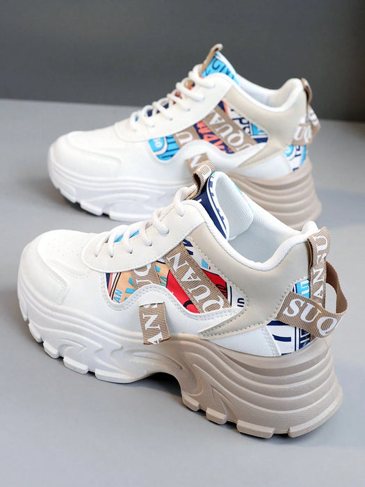 Zapatillas deportivas transpirables con bloques de color, de tacón alto - Quierox - Tienda Online