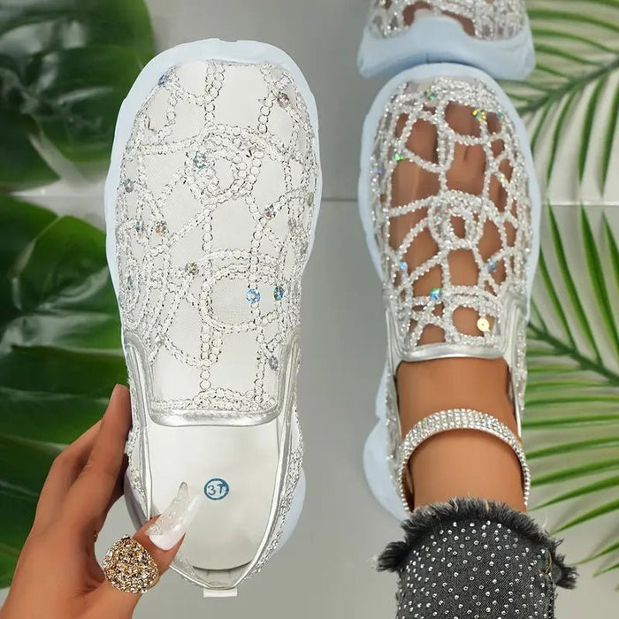 Zapatillas ligeras y transpirables para mujer con lentejuelas brillantes, sin cordones - Quierox - Tienda Online