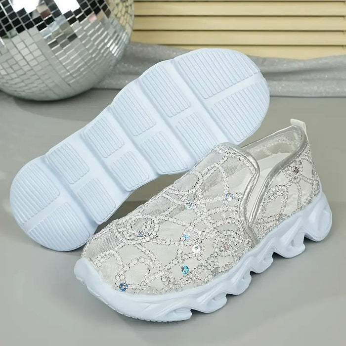Zapatillas ligeras y transpirables para mujer con lentejuelas brillantes, sin cordones - Quierox - Tienda Online