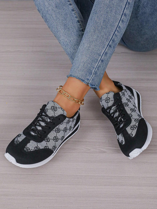 Zapatillas vintage para mujer con patrón floral y bloques de color, de moda, clásicas - Quierox - Tienda Online