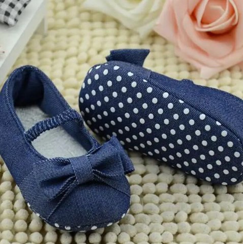 Zapatos de mezclilla con lazo para bebé - Quierox - Tienda Online