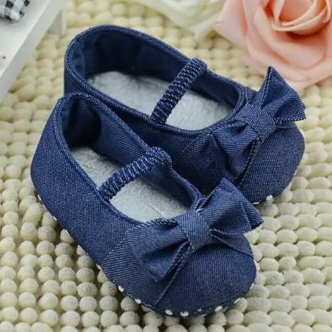 Zapatos de mezclilla con lazo para bebé - Quierox - Tienda Online