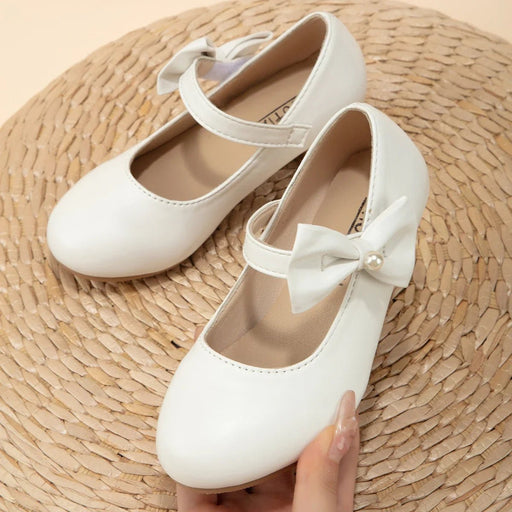 Zapatos de princesa con lazo para fiesta de boda para niñas de vestir de baile blancos - Quierox - Tienda Online