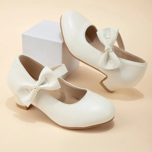 Zapatos de princesa con lazo para fiesta de boda para niñas de vestir de baile blancos - Quierox - Tienda Online