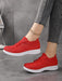 Zapatos de punto sin cordones rojos para mujer para deportes, ropa informal - Quierox - Tienda Online