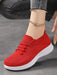 Zapatos de punto sin cordones rojos para mujer para deportes, ropa informal - Quierox - Tienda Online