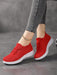 Zapatos de punto sin cordones rojos para mujer para deportes, ropa informal - Quierox - Tienda Online