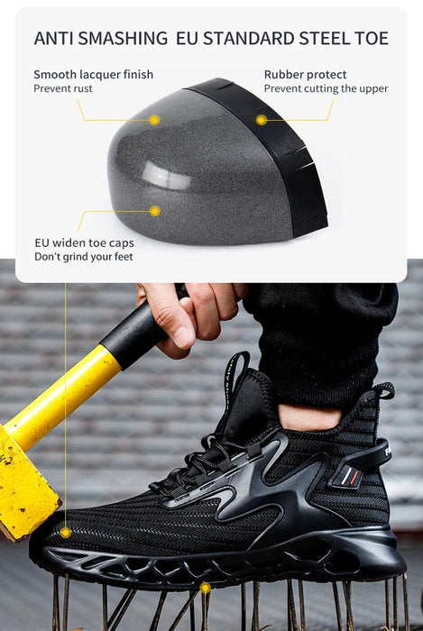 Zapatos de seguridad antipinchazos y antichoque, con puntera de acero para hombre - Quierox - Tienda Online