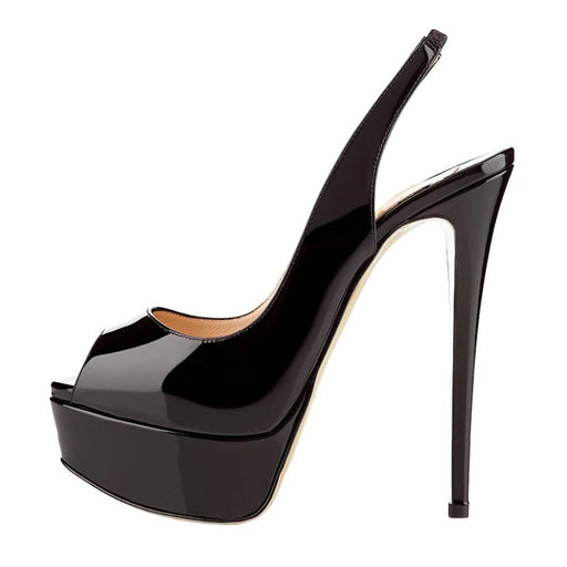 Zapatos de tacón de aguja para mujer de punta abierta con plataforma de 14 cm - Quierox - Tienda Online