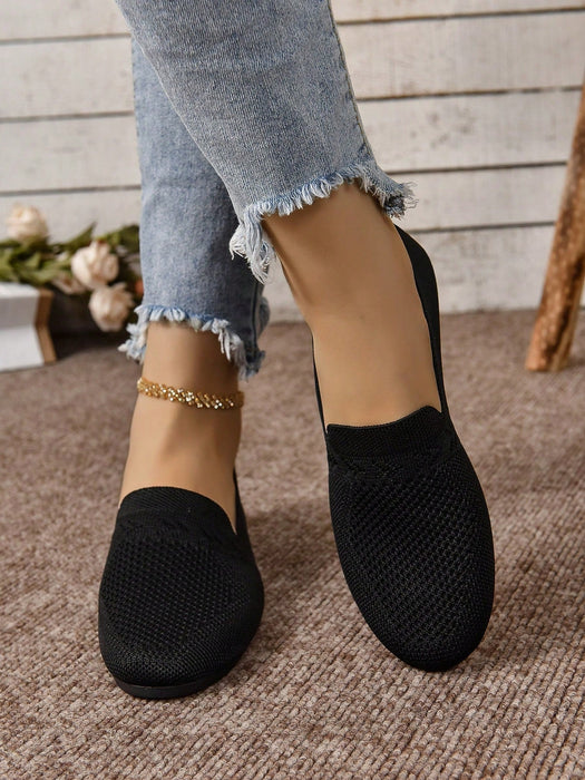 Zapatos De Tela De Beijing Huecos Y Transpirables Para Mujer, Planos Sin Cordones - Quierox - Tienda Online