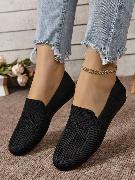 Zapatos De Tela De Beijing Huecos Y Transpirables Para Mujer, Planos Sin Cordones - Quierox - Tienda Online