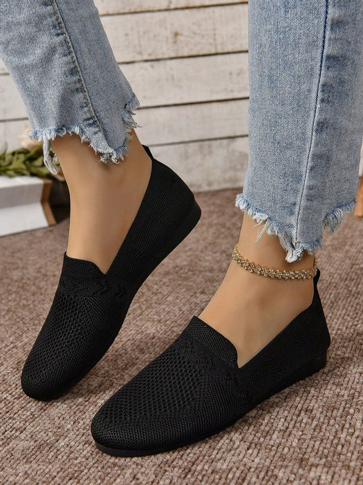 Zapatos De Tela De Beijing Huecos Y Transpirables Para Mujer, Planos Sin Cordones - Quierox - Tienda Online