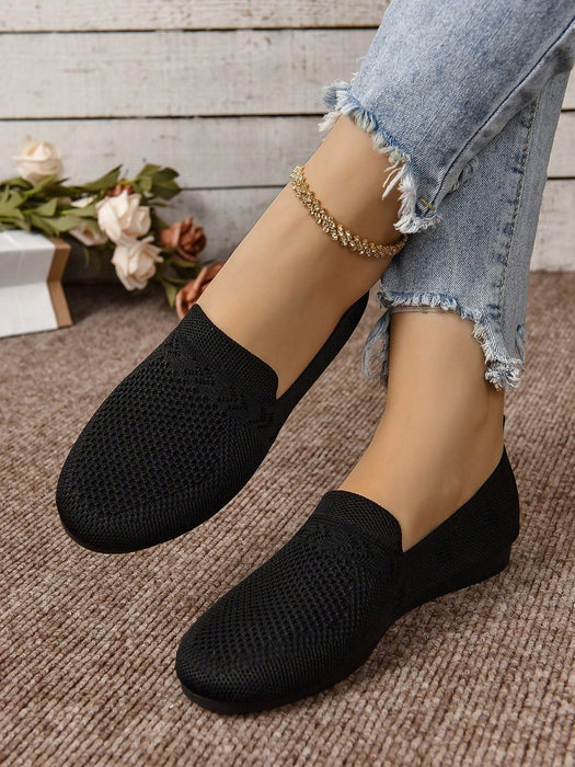 Zapatos De Tela De Beijing Huecos Y Transpirables Para Mujer, Planos Sin Cordones - Quierox - Tienda Online