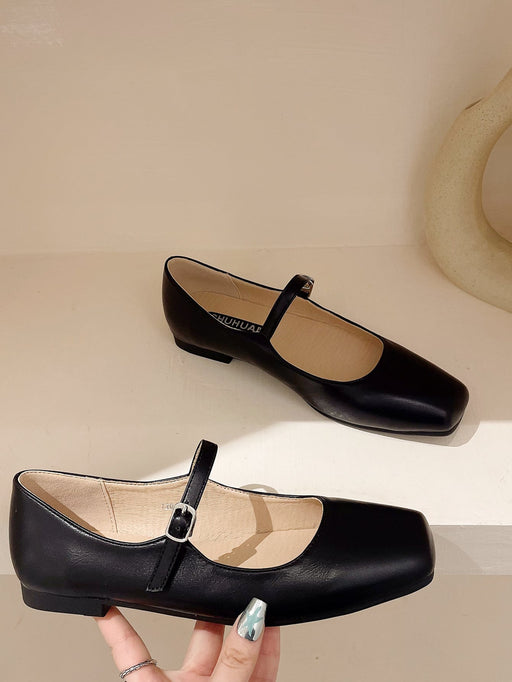 Zapatos Mary Jane para mujer, planos retro con punta cuadrada, estilo hada - Quierox - Tienda Online