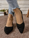 Zapatos planos negros sencillos para mujer, con diseño de empeine plisado - Quierox - Tienda Online