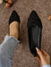 Zapatos planos negros sencillos para mujer, con diseño de empeine plisado - Quierox - Tienda Online