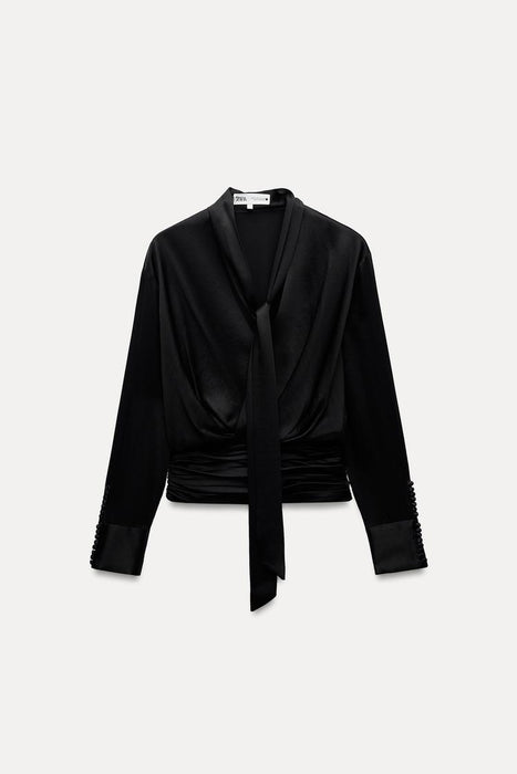 ZARA Blusa de satén - Quierox - Tienda Online