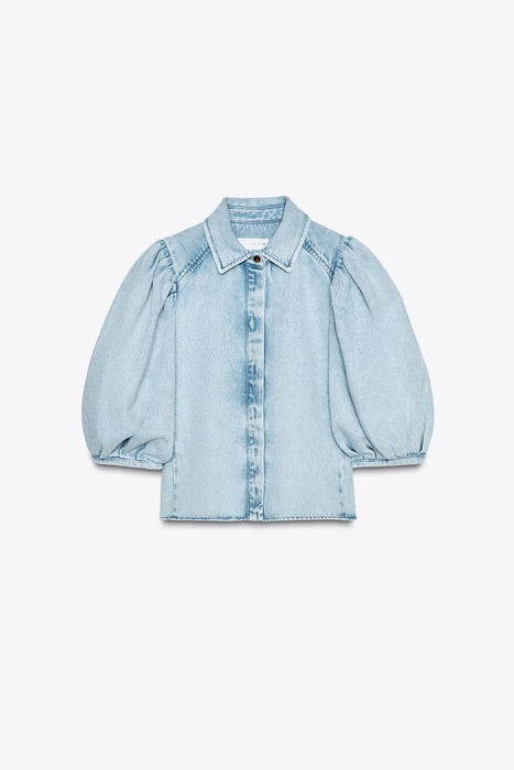 Zara Blusa Denim jean - Quierox - Tienda Online