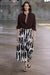 Zara Falda midi estampada en blanco y negro - Quierox - Tienda Online
