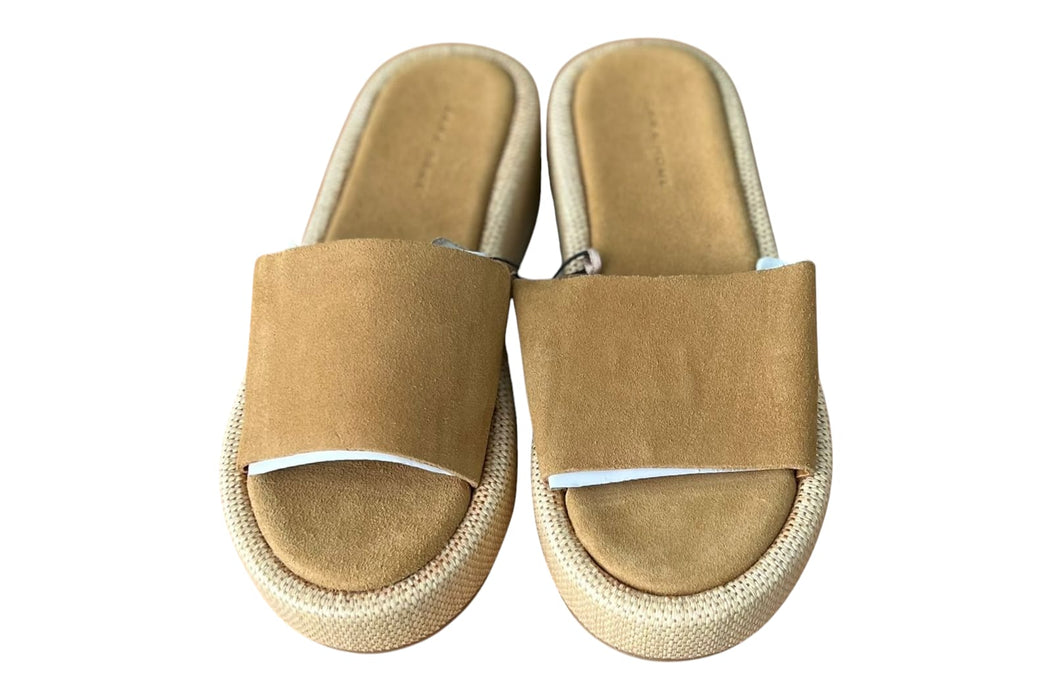 Zara Home - Sandalias color arena con tacón de cuña de yute - Quierox - Tienda Online