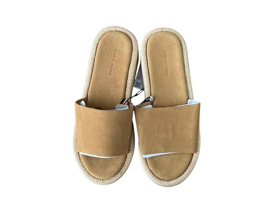 Zara Home - Sandalias color arena con tacón de cuña de yute - Quierox - Tienda Online