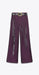 ZARA Pantalón de satén de piernas ancha con cinturón - Quierox - Tienda Online