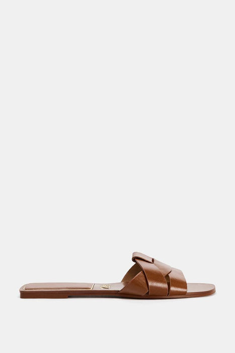 Zara Sandalias planas de piel cruzadas - Quierox - Tienda Online