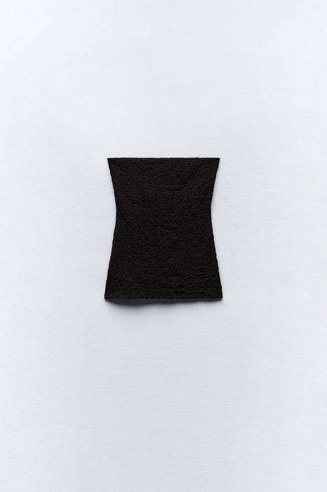 ZARA TOP DE TELA CON HOMBROS DESCUBIERTOS CON ESTAMPADO - Quierox - Tienda Online