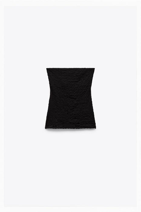 ZARA TOP DE TELA CON HOMBROS DESCUBIERTOS CON ESTAMPADO - Quierox - Tienda Online