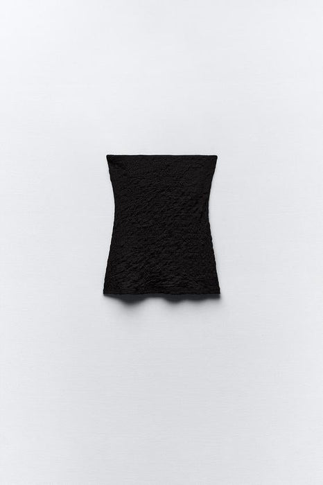 ZARA TOP DE TELA CON HOMBROS DESCUBIERTOS CON ESTAMPADO - Quierox - Tienda Online