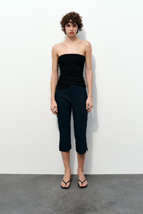 ZARA TOP DE TELA CON HOMBROS DESCUBIERTOS CON ESTAMPADO - Quierox - Tienda Online