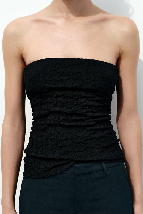 ZARA TOP DE TELA CON HOMBROS DESCUBIERTOS CON ESTAMPADO - Quierox - Tienda Online