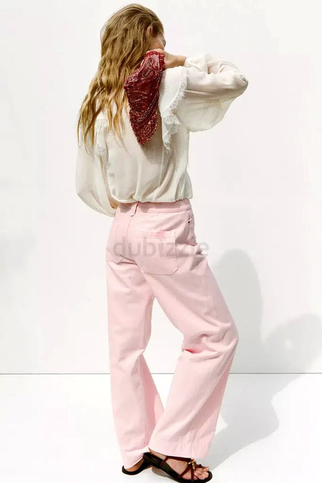 Zara Vaqueros anchos rosas - Quierox - Tienda Online