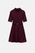 Zara Vestido corto burdeos con cinturón - Quierox - Tienda Online