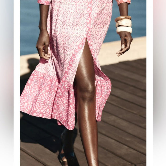ZARA VESTIDO MIDI ESTAMPADO - Quierox - Tienda Online