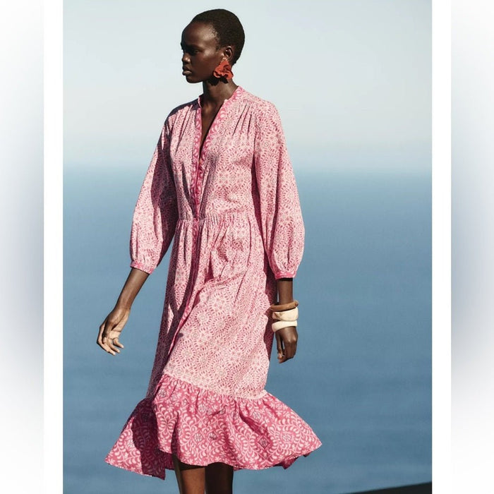 ZARA VESTIDO MIDI ESTAMPADO - Quierox - Tienda Online