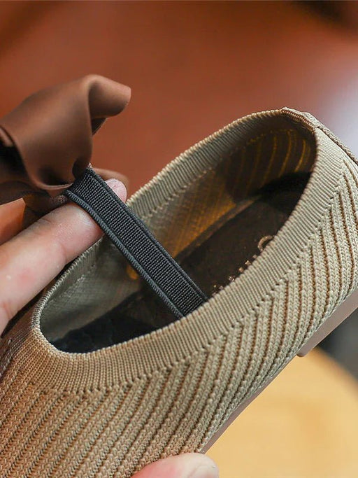 Zeng Xin Zapatos planos antideslizantes con nudo de lazo para niñas - Quierox - Tienda Online