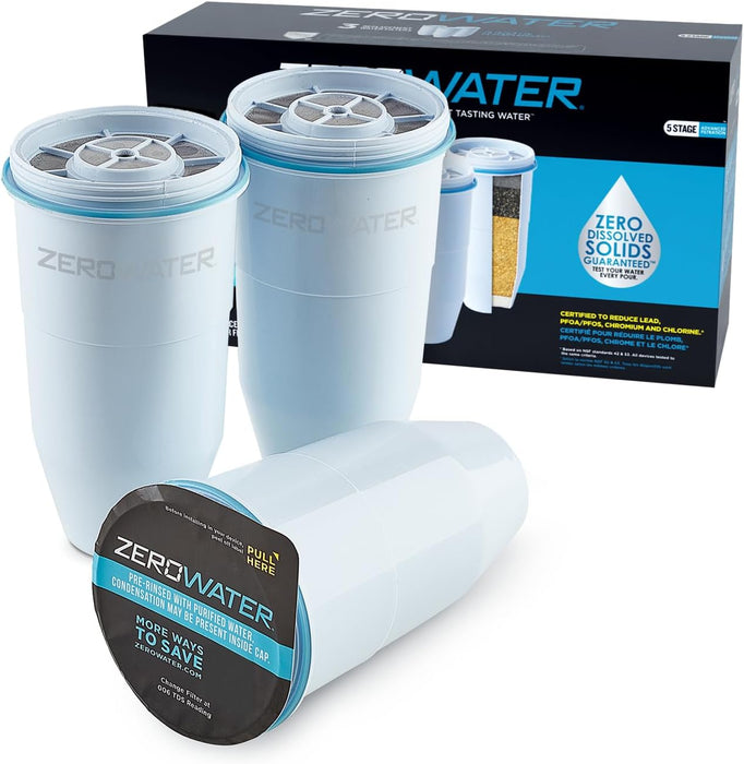 ZeroWater, filtros de reemplazo ZR, Paquete de 3, Blanco - Quierox - Tienda Online