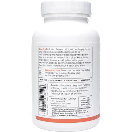 Zinc Pro 20 mg 180 cápsulas de Nutri - Dyn - Quierox - Tienda Online