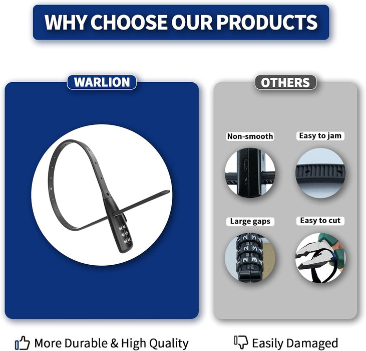 Zip Tie Lock - Candado con cable ajustable de 3 dígitos para portabicicletas (paquete de 4) - Quierox - Tienda Online